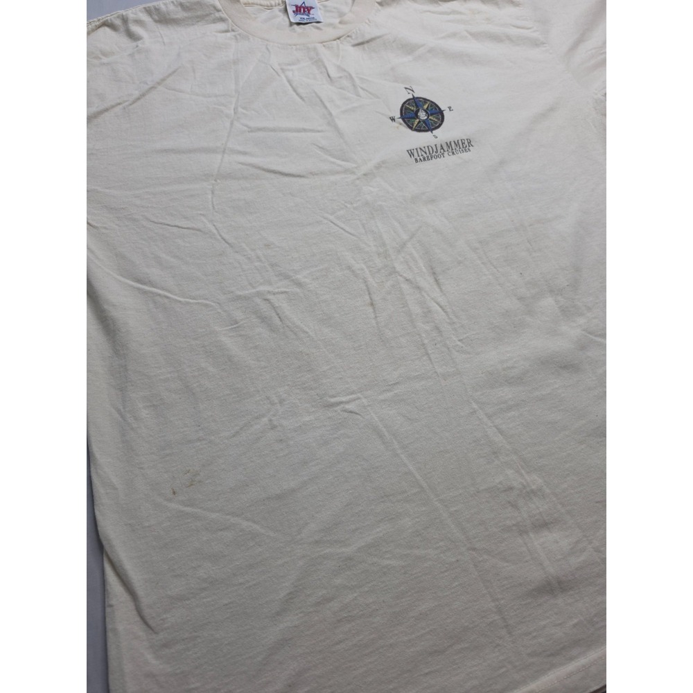 Vintage Joy Athletic T-Shirt Mens 2XL Beige Graphic Print 100% Cotton Streetwear - Picture 3 of 9